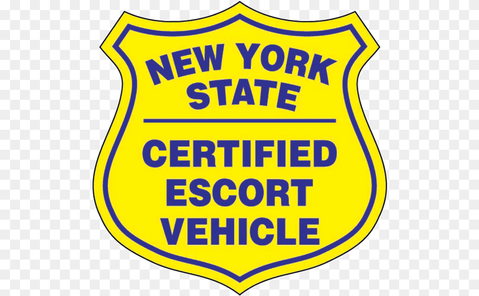 New York State Escort Decal Pair New York State Certified Escort Vehicle Sign, Badge, Logo, Symbol Free Png