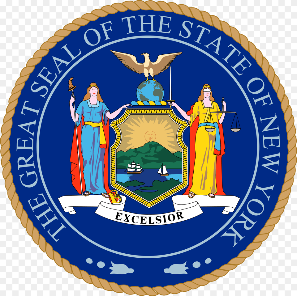 New York State Seal, Badge, Logo, Symbol, Emblem Png Image