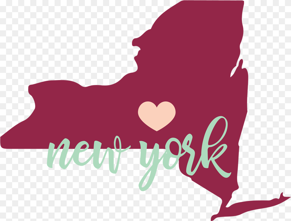 New York State Sticker New York State With Heart, Baby, Person, Text Free Png