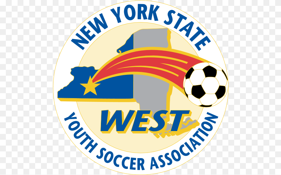 New York State West Youth Soccer Association Logo Download For Soccer, Badge, Symbol, Ball, Football Png