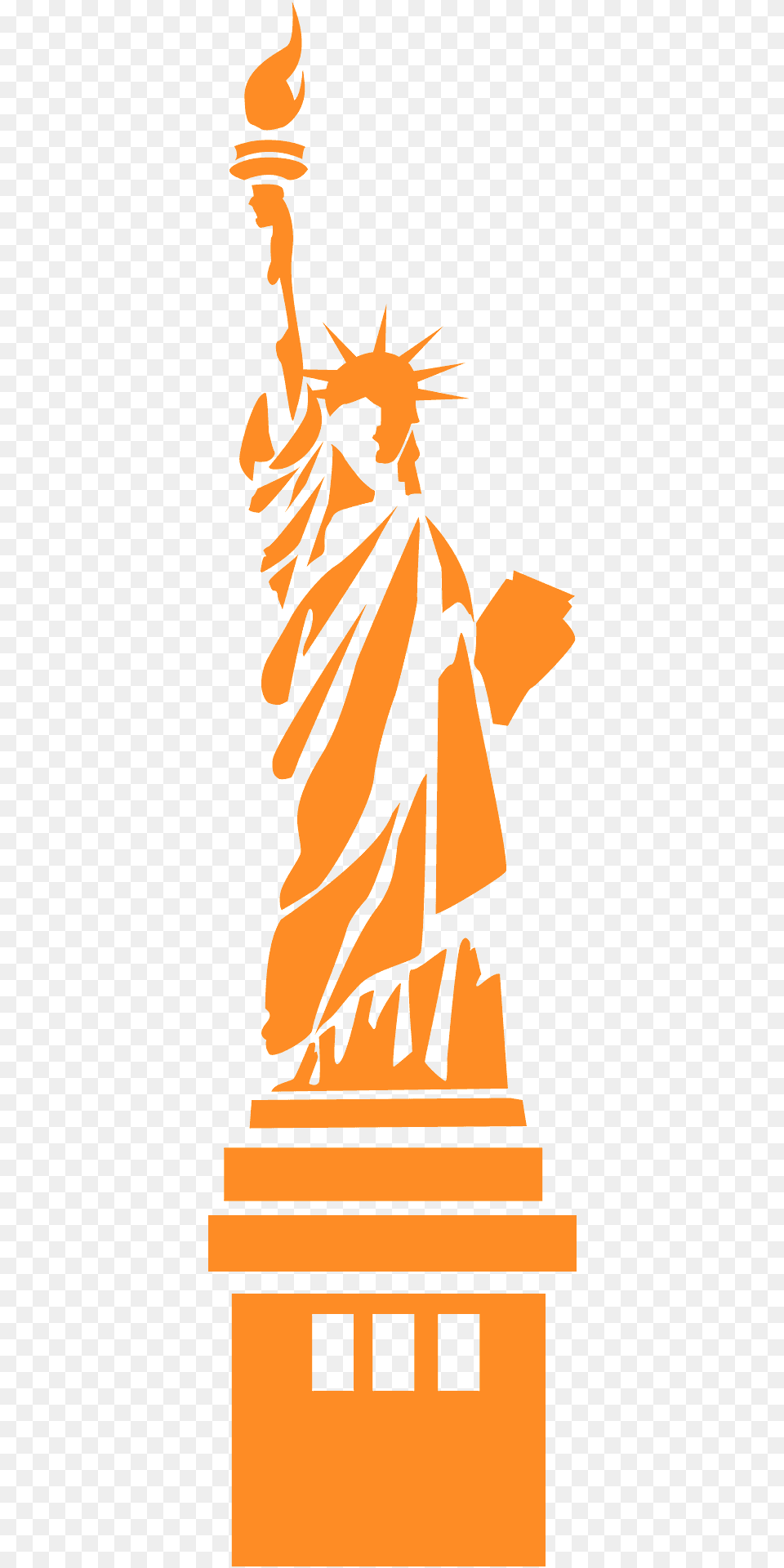 New York Statue Of Liberty Stencil Silhouette, Art, Person Png Image