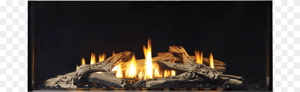 New York View With Driftwood Log Set Flame, Fireplace, Indoors, Fire, Wood Free Png Download