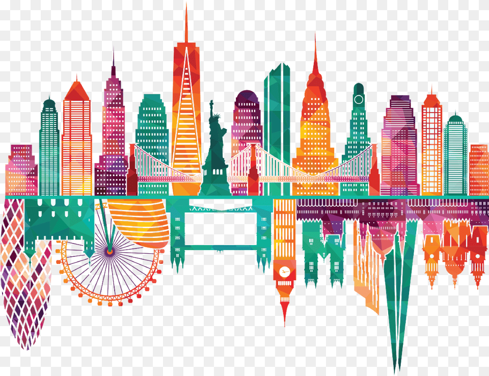 New York Vs London Where Do You Get The Best Bang For Your New York Vector Illustrator, City, Metropolis, Urban, Art Free Png Download