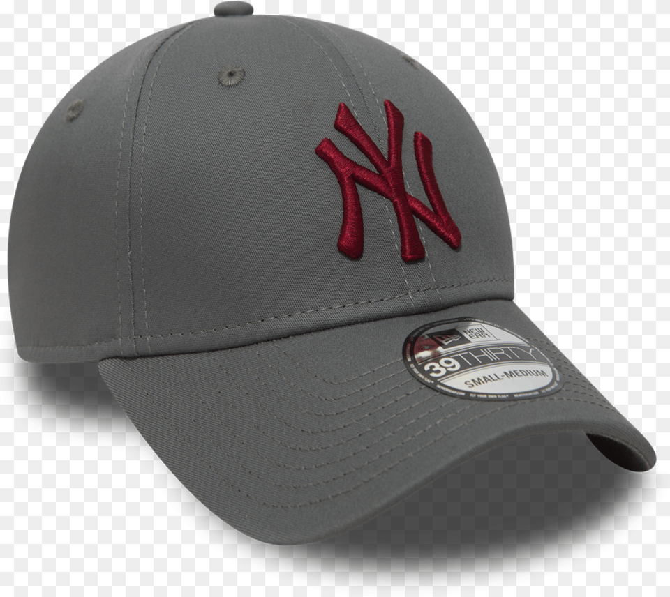 New York Yankees 39thirty League Essential Greyred New Era Cap Company, Baseball Cap, Clothing, Hat Png Image