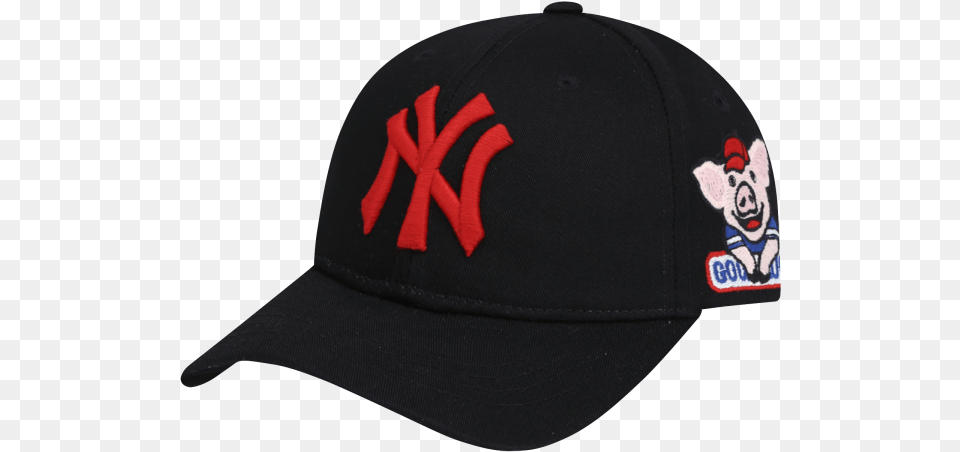 New York Yankees Happy New Year Lucky Pig Curved Cap Love My Hood, Baseball Cap, Clothing, Hat Png