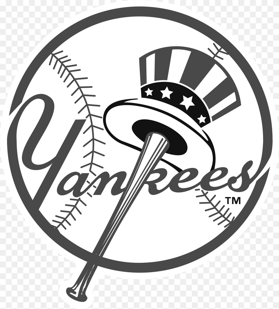 New York Yankees Logo Black And White Black New York Yankees Logo, People, Person, Gauge Free Png Download