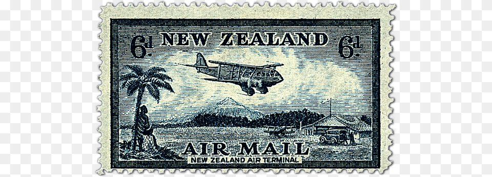 New Zealand Air Mail Stamp, Postage Stamp, Person, Aircraft, Airplane Free Png Download