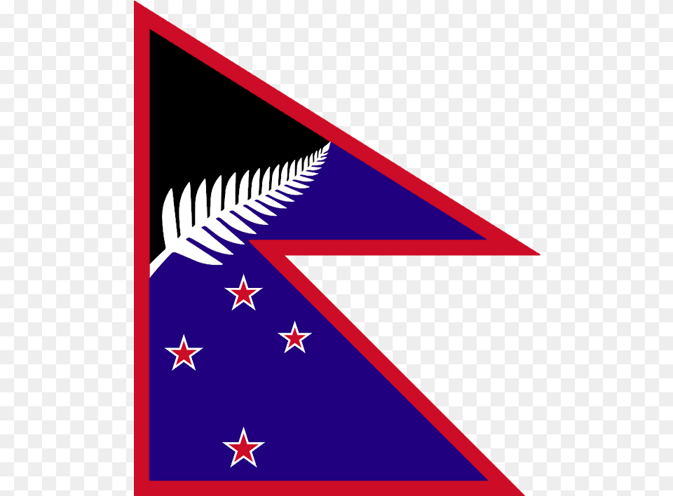 New Zealand Flag In The Style Of Nepal New Zealand Flag New, Triangle Free Png Download