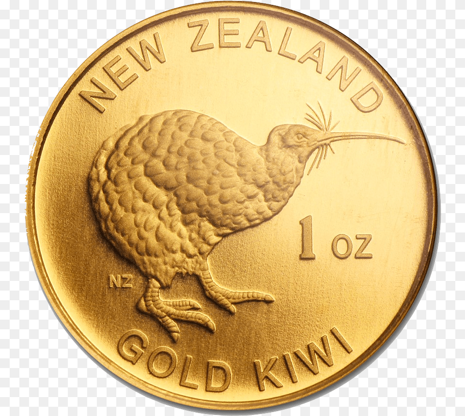 New Zealand Kiwi Coin, Animal, Bird, Gold, Money Png