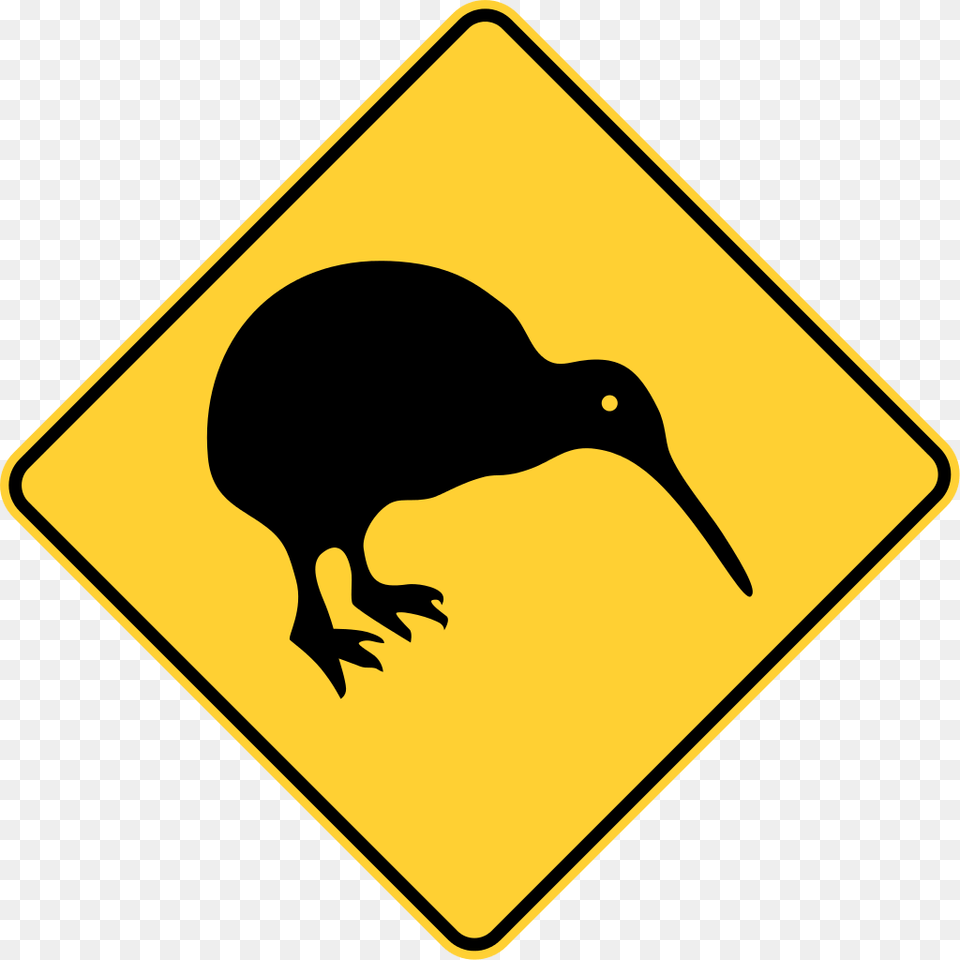 New Zealand Kiwi Sign, Symbol, Animal, Bird, Road Sign Png