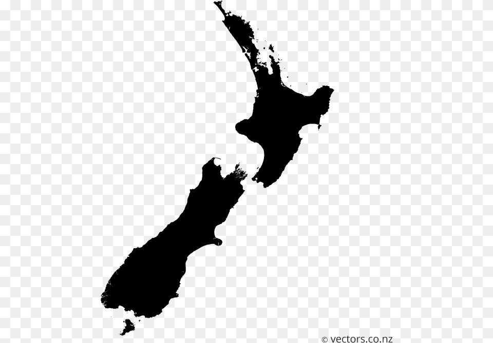 New Zealand Map, Gray, Lighting Free Png