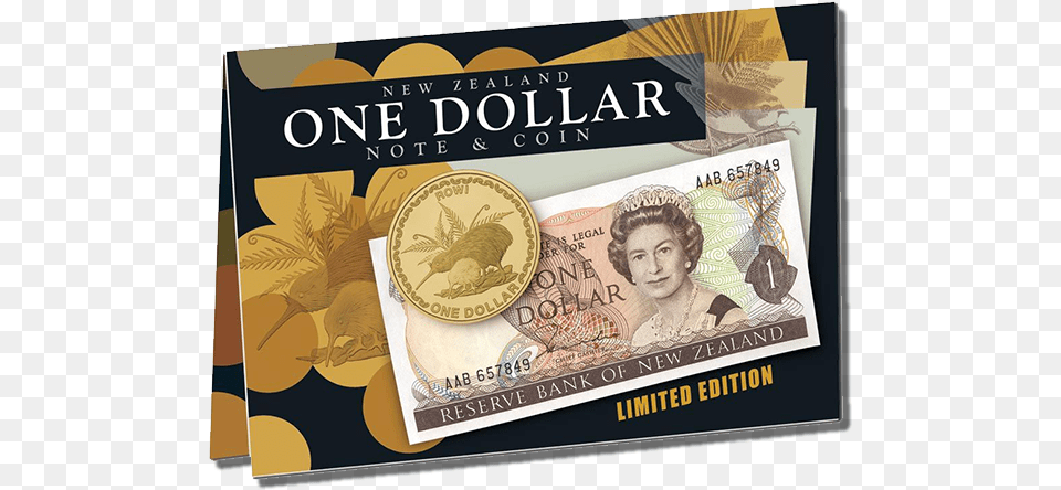 New Zealand One Dollar Note U0026 Coin Set Post Coins New Zealand 1 Dollar, Adult, Bride, Female, Person Free Transparent Png