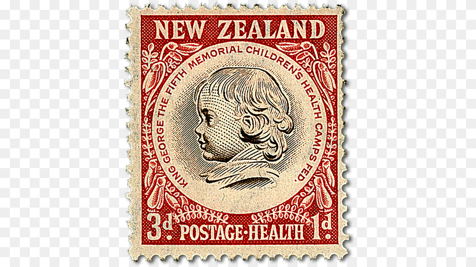 New Zealand Postage Health Stamp, Postage Stamp, Person, Face, Head Free Png Download