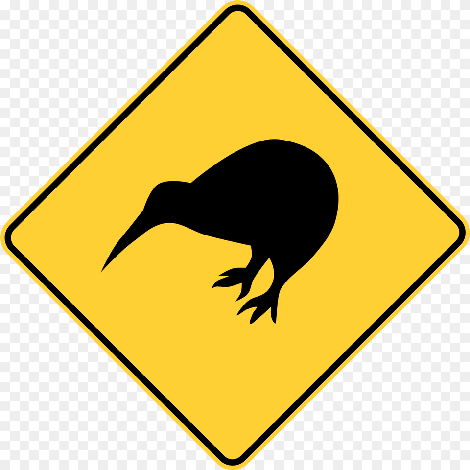 New Zealand Road Sign New Zealand Kiwi Sign, Symbol, Animal, Bird, Road Sign Free Transparent Png