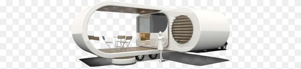 New Zealand39s W2 Presents Romotow The Fold Out Swiss Caravan Design, Person, Yacht, Vehicle, Transportation Free Png Download