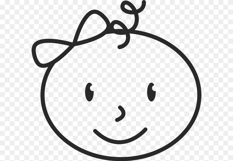 Newborn Baby Face Black White, Stencil Free Png