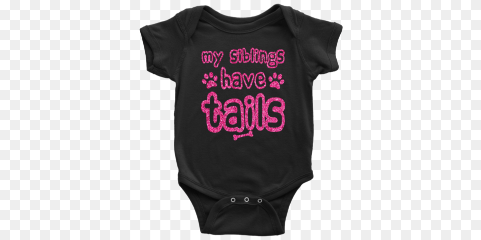 Newborn Baby Shower Funny My Siblings Have Tails Pink Glitter, Clothing, T-shirt, Shirt Free Png