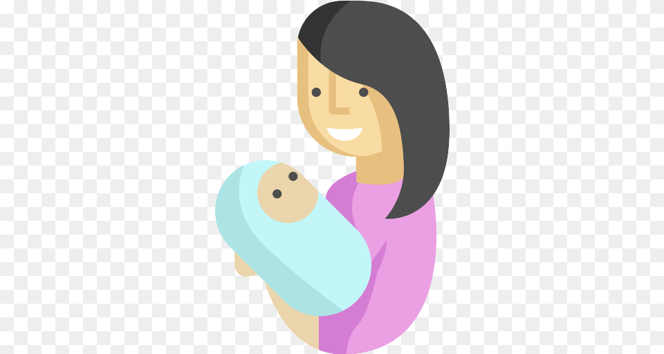 Newborn Mother Icon Cartoon, Baby, Person, Face, Head Png Image