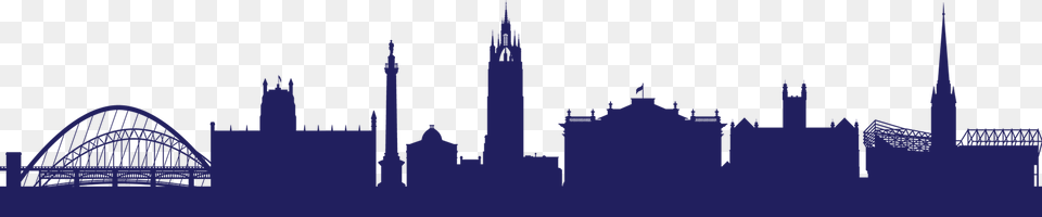 Newcastle Skyline Newcastle Skyline Silhouette, City, Architecture, Tower, Spire Png Image