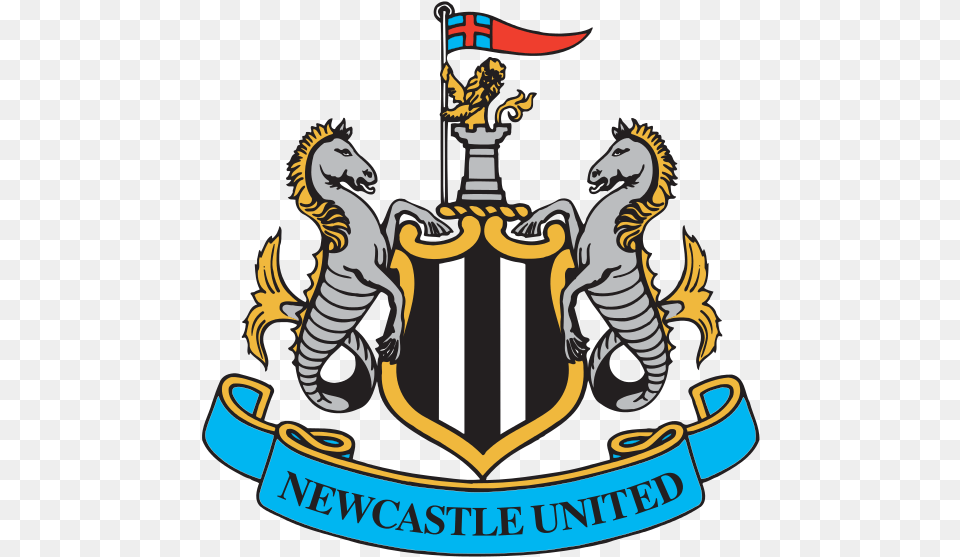 Newcastle United Logo, Emblem, Symbol, Bulldozer, Machine Free Png