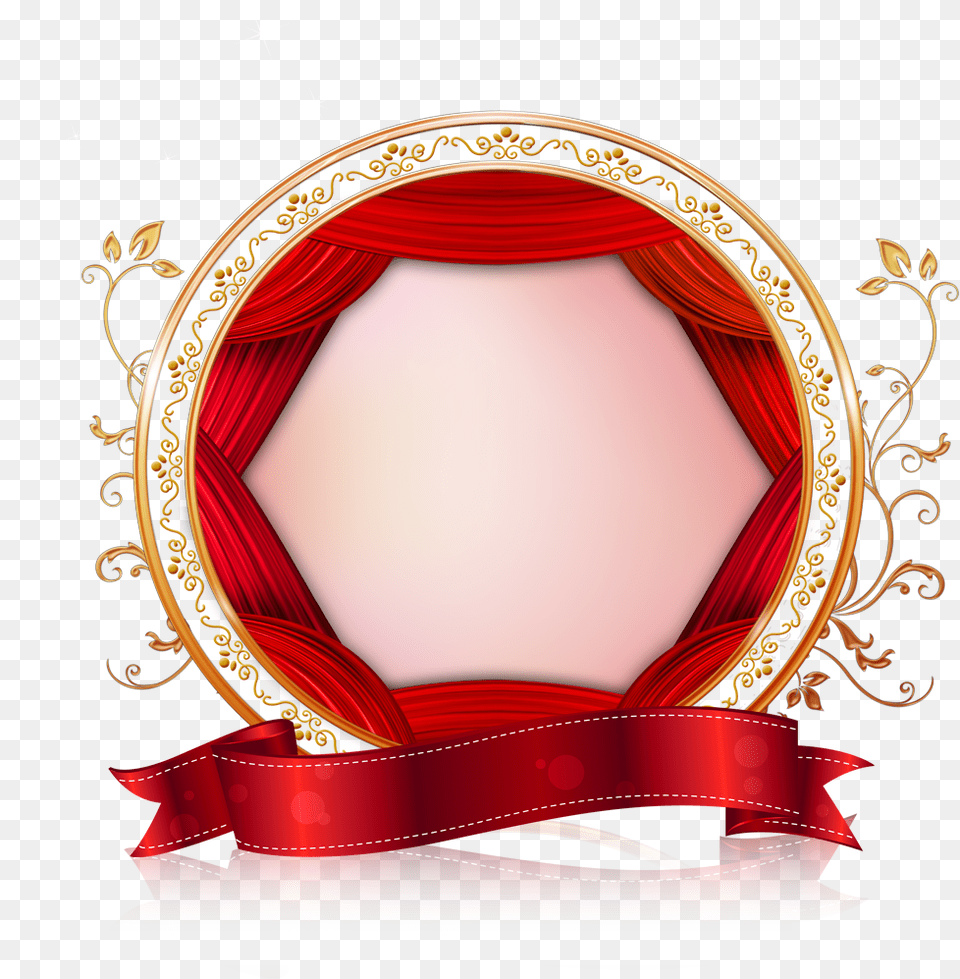 Newcastle Valentine Wedding Creative Border Red Clipart Circle Red And Gold Picture Frame, Accessories Png