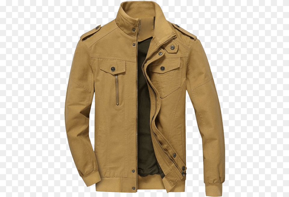 Newchic M 6xl Casual Military Style Cotton Jackets, Clothing, Coat, Jacket, Khaki Free Transparent Png