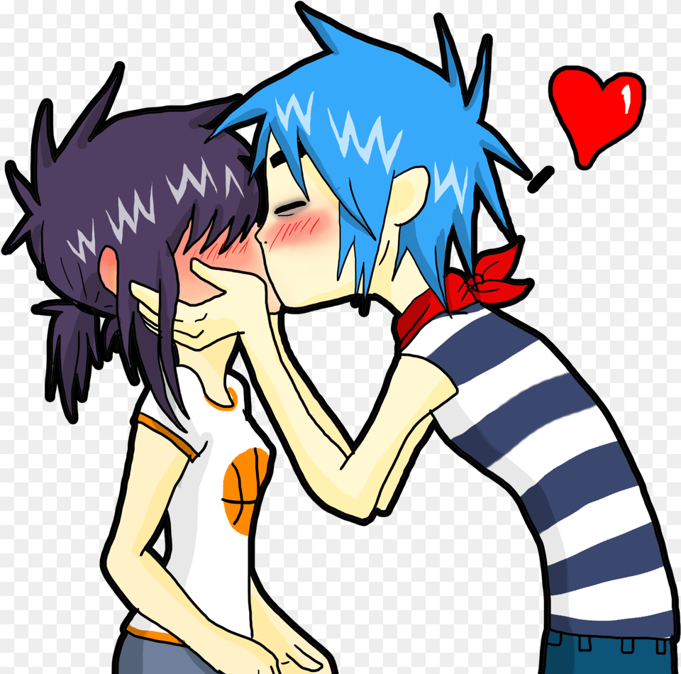 Newclubimage Gorillaz Noodle 2d Kiss, Book, Comics, Publication, Baby Free Png