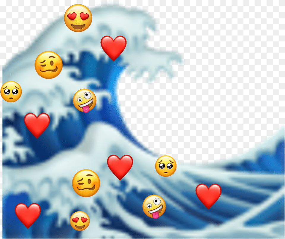 Newemoji New Emoji Love Wave Waves Cute Lovely Wave Emoji Transparent Free Png
