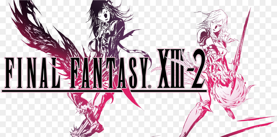 Newest Final Fantasy Xiii 2 Gameplay Video Highlights The Final Fantasy Xiii 2 Logo, Publication, Book, Comics, Adult Png Image