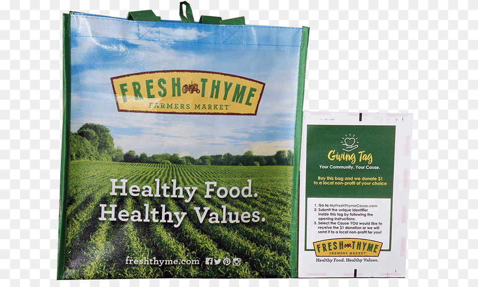 Newftfmbagfront Fresh Thyme Giving Bag, Advertisement, Poster, Agriculture, Countryside Free Png Download