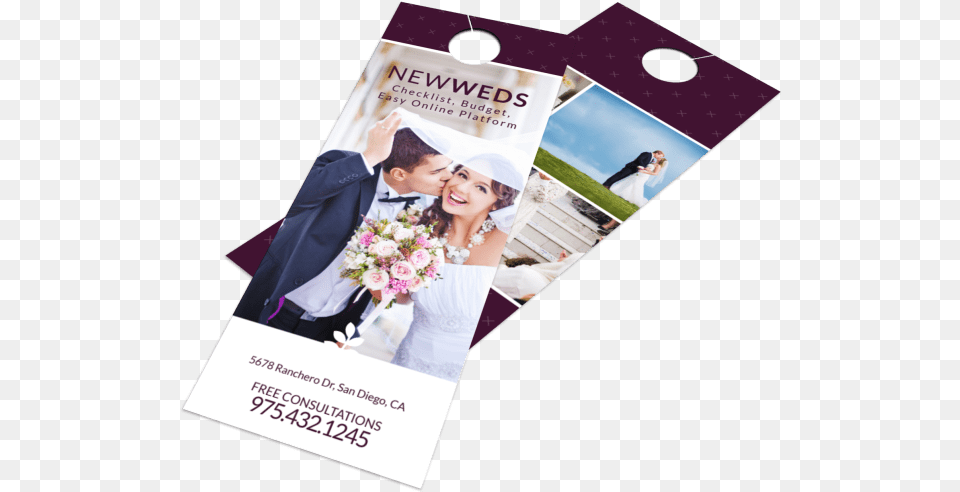 Newly Weds Door Hanger Template Preview Flyer, Advertisement, Poster, Flower Bouquet, Flower Free Png