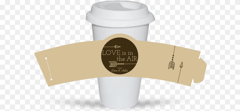 Newlywed Wedding Cup Sleeve Template Preview Cup Sleeve Template Psd, Bottle, Tape Png Image