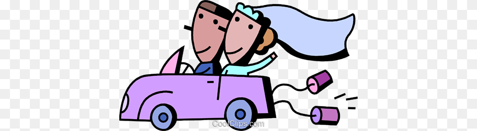 Newlyweds Driving Off To Their Honeymoon Royalty Free Vector Clip, Device, Grass, Lawn, Lawn Mower Png