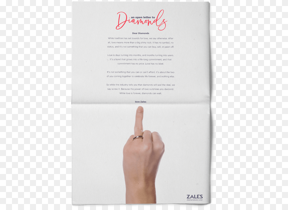 Newpaper Zales2 Brochure, Body Part, Finger, Hand, Person Free Png Download