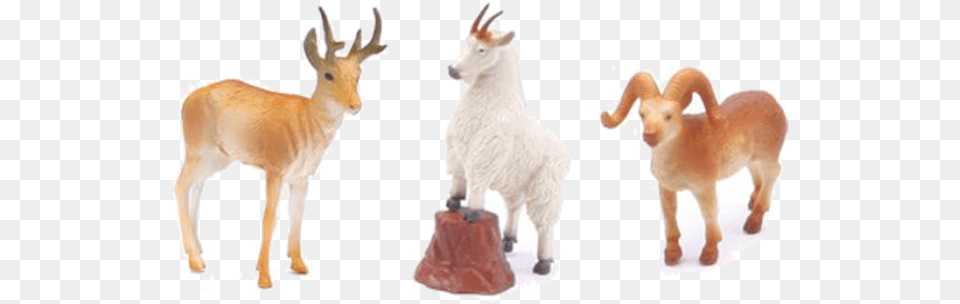 Newray Toys Mountain Goat Ram And Deer Playset, Animal, Antelope, Mammal, Wildlife Png