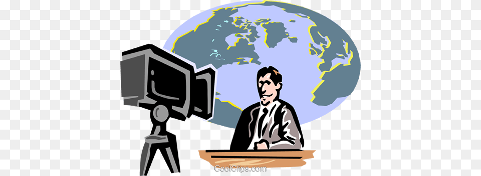 News Anchor Royalty Free Vector Clip Art Illustration, Adult, Male, Man, Person Png