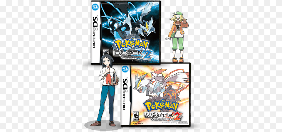 News Pokmon Black Version 2 White And Pokemon Black 2 Box Art, Book, Comics, Publication, Female Free Png