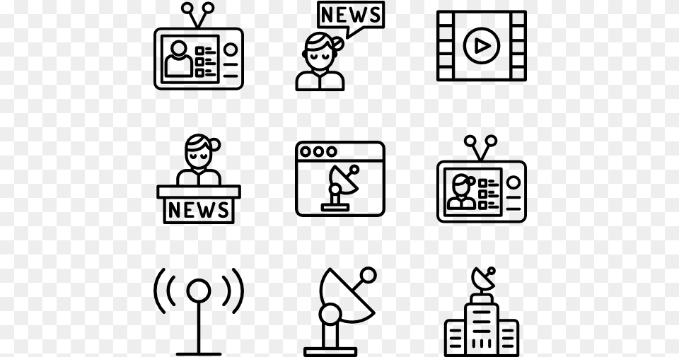 News Web Hosting Icons, Gray Free Transparent Png