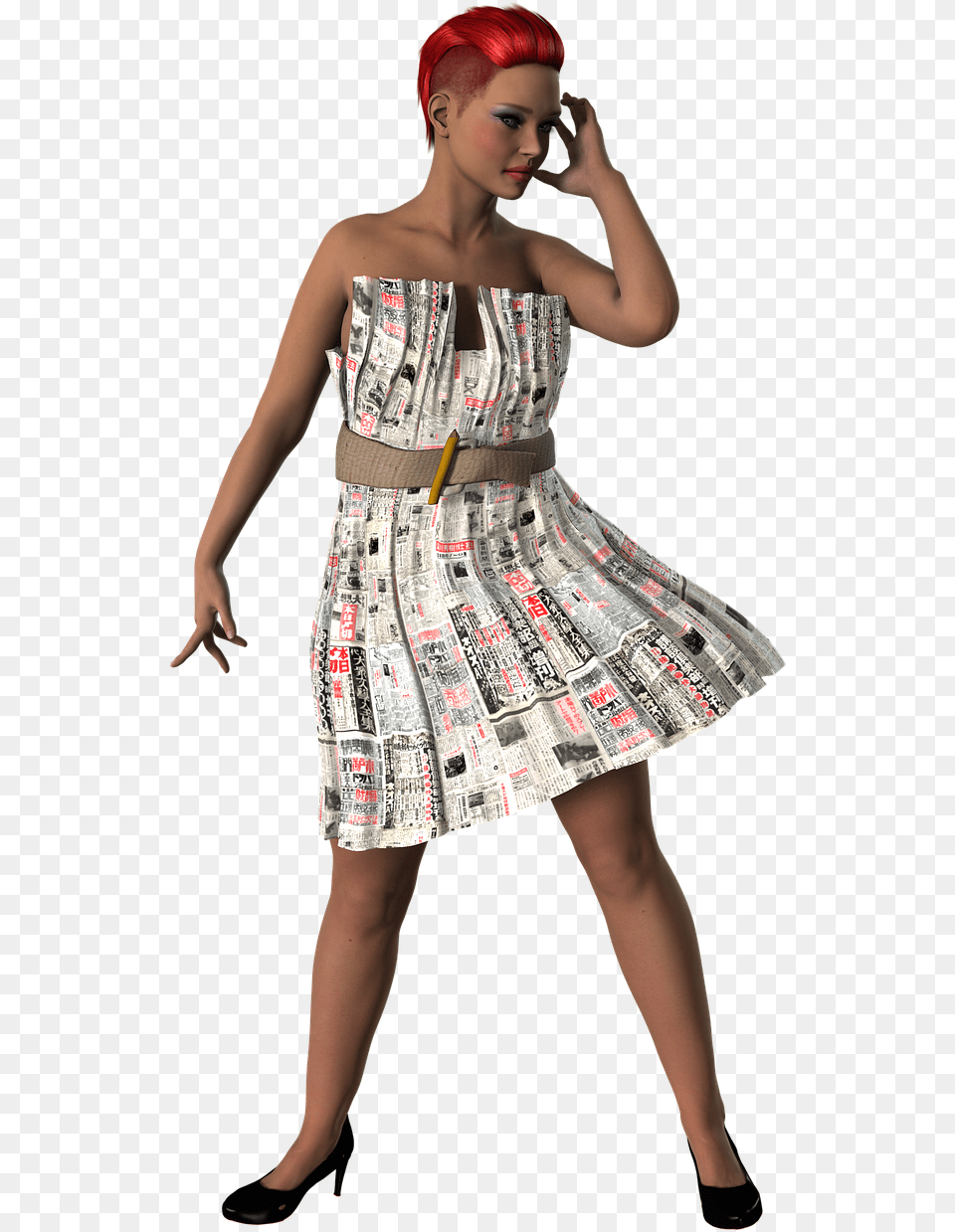 Newspaper, Adult, Person, Female, Woman Png