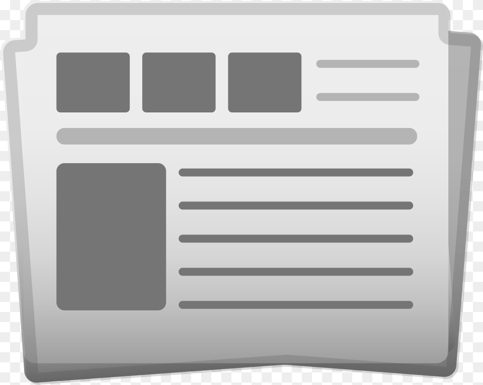 Newspaper Icon Grey Newspaper Icon, Page, Text, Device, Electrical Device Free Png