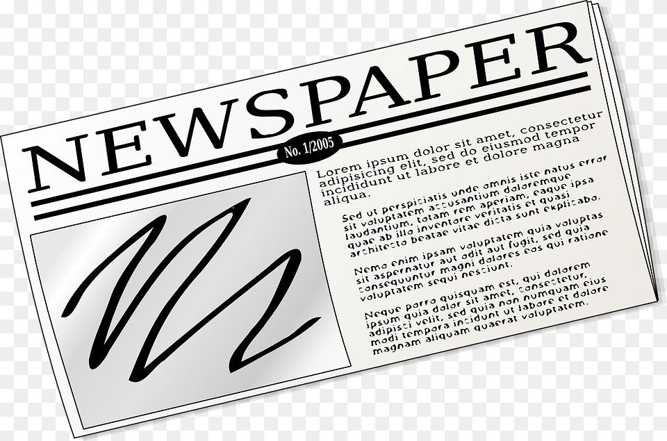 Newspaper Newspaper Clip Art, Text, Business Card, Paper Png Image
