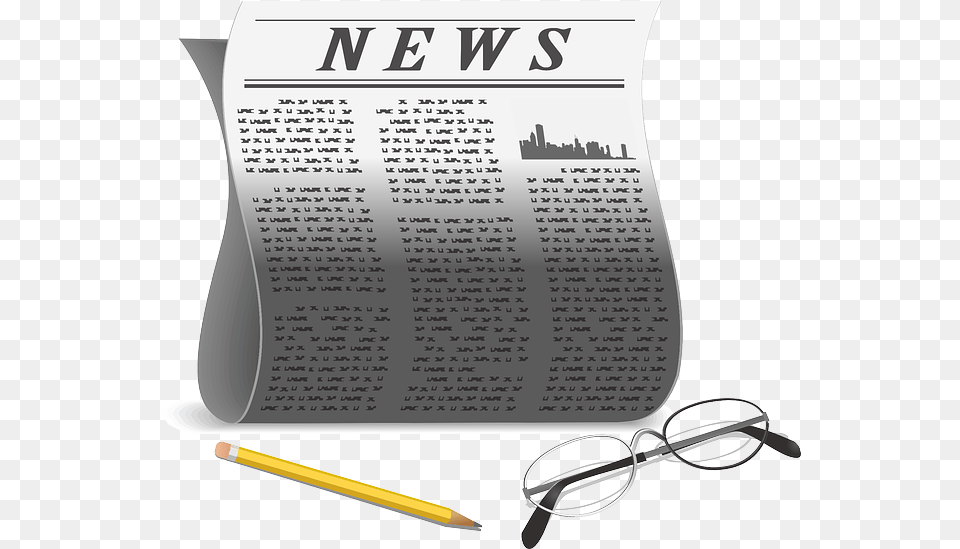 Newspaper To Use Transparent Pen And News Paper, Text Png Image