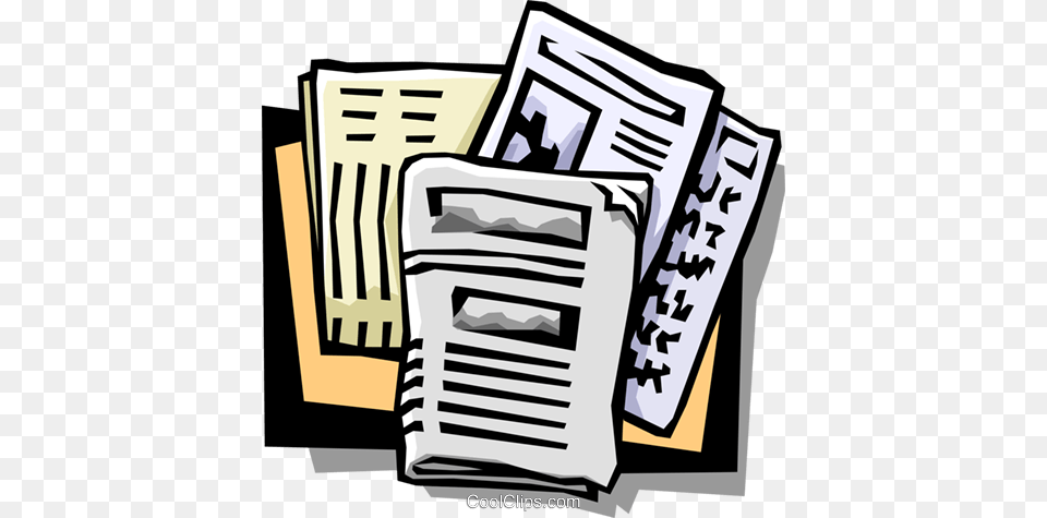 Newspapers Royalty Vector Clip Art Illustration, Text, Newspaper, Scoreboard Free Transparent Png