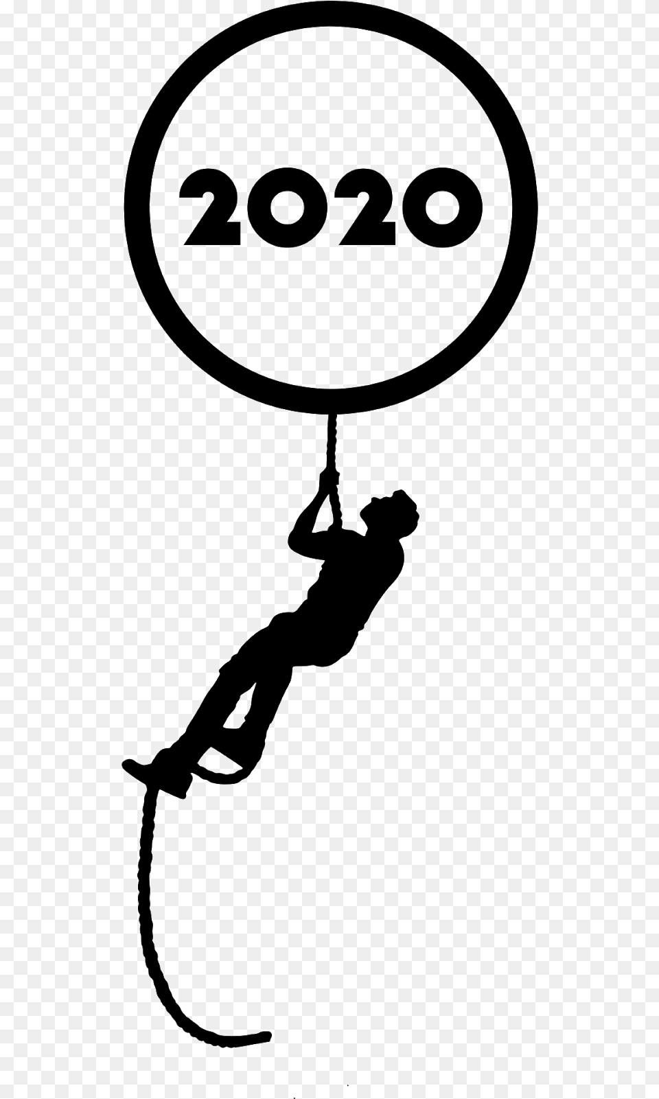 Newyear 2020 To Reach Silhouette Climbing Advertisement Happy New Year 2020 Silhouette, Gray Free Png