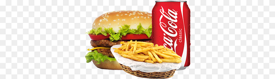 Next Can Of Coke And Sprite, Burger, Food, Tin, Fries Free Transparent Png