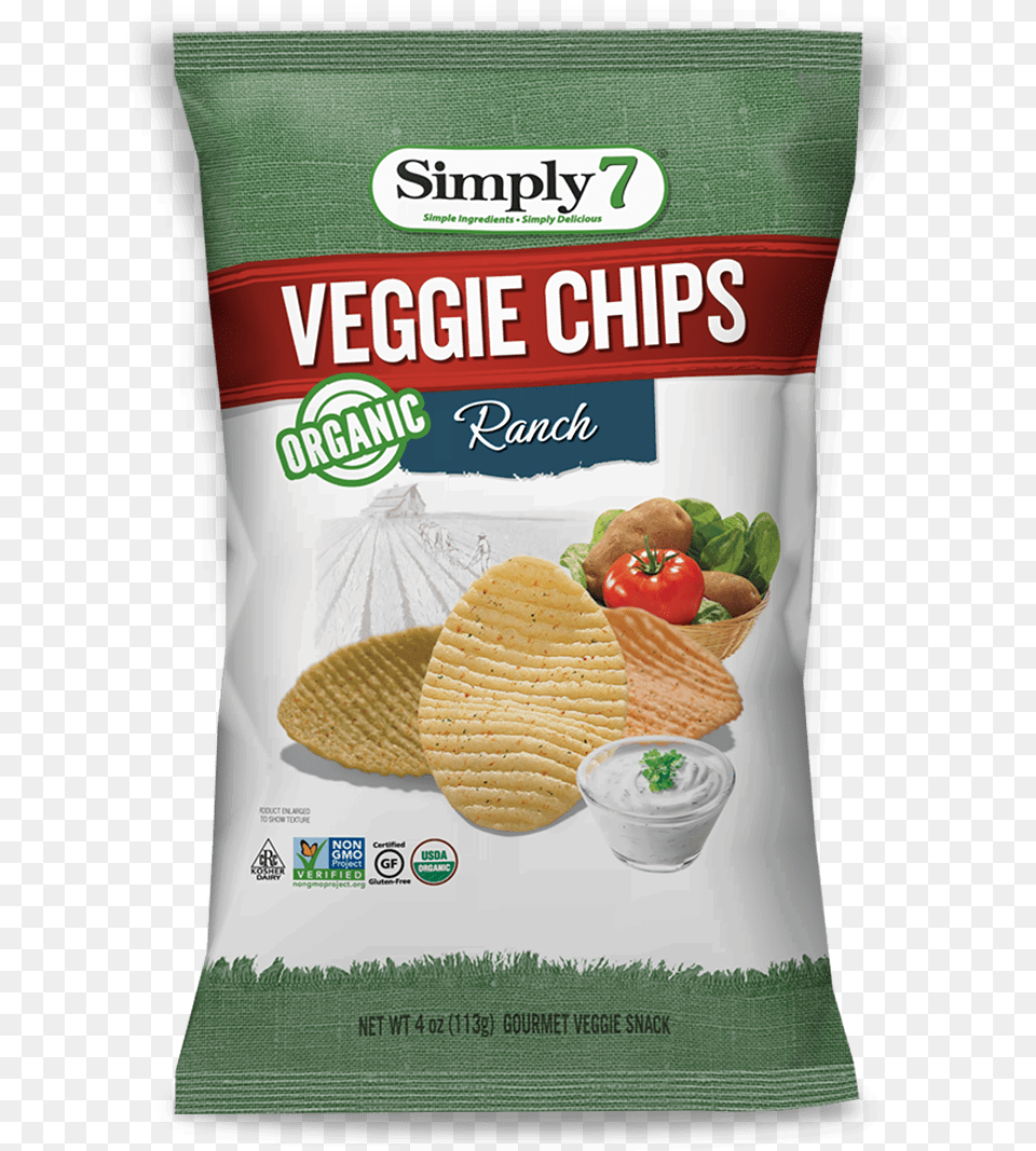 Next Simply 7 Veggie Chips Organic Ranch 4 Oz, Bread, Food Free Png Download