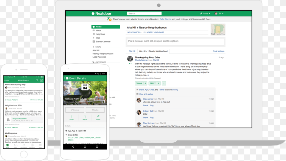 Nextdoor Neighborhood Website, Electronics, Mobile Phone, Phone, Person Free Png Download