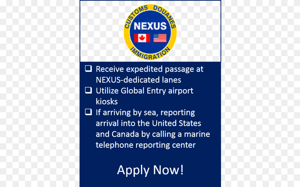 Nexus Logo And Benefits Nexus Card Canada, Symbol, Text Free Png