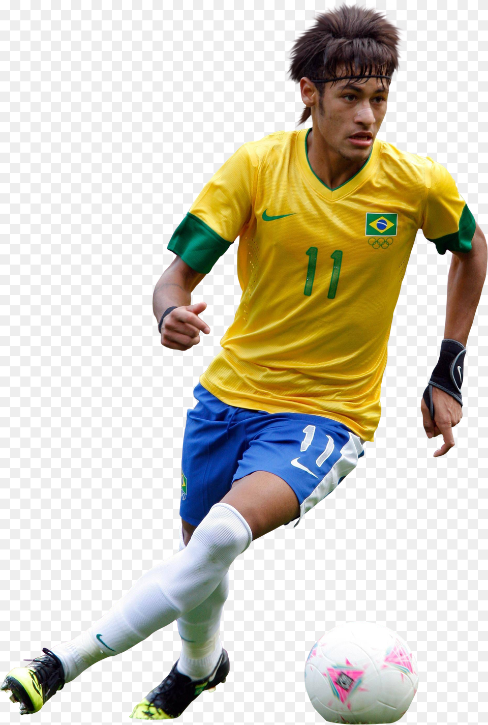 Neymar Athlete Yellow Neymar With Ball, Sphere, Sport, Soccer Ball, Soccer Png Image