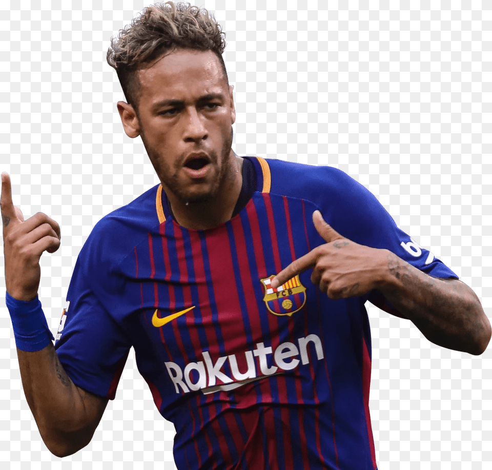 Neymar Brazil Soccer Player Neymar Barca 2017, Shirt, Person, Head, Hand Png Image